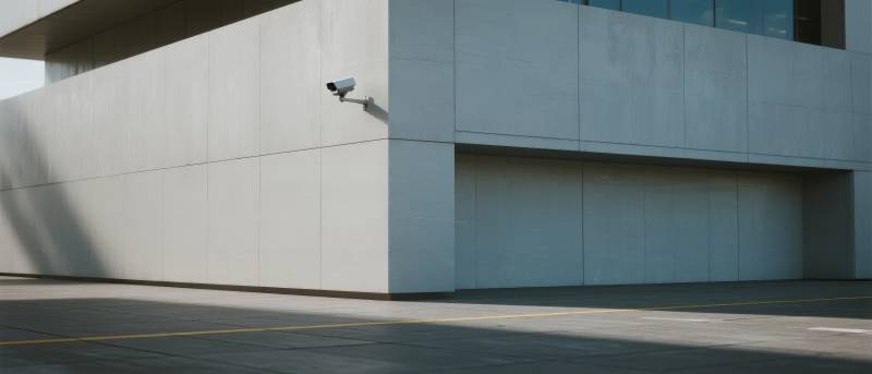 现代建筑角落监控图片