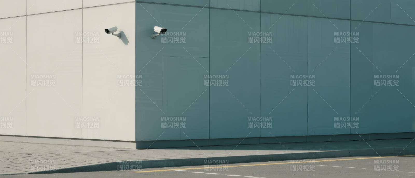 现代建筑墙角监控图片