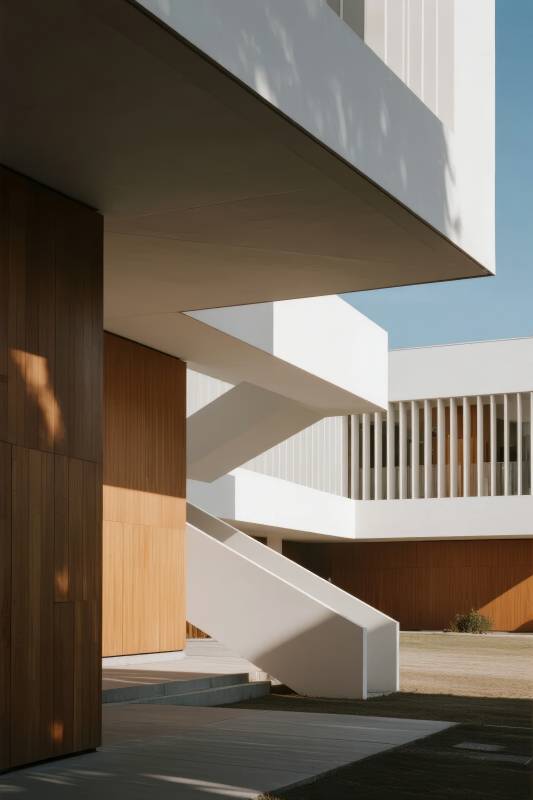 现代建筑光影交错图片