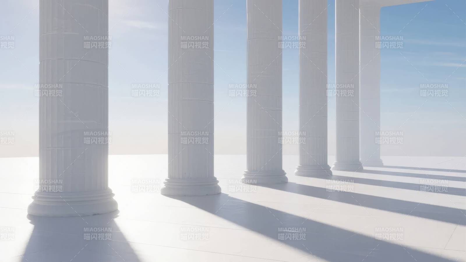 白柱映日影图片