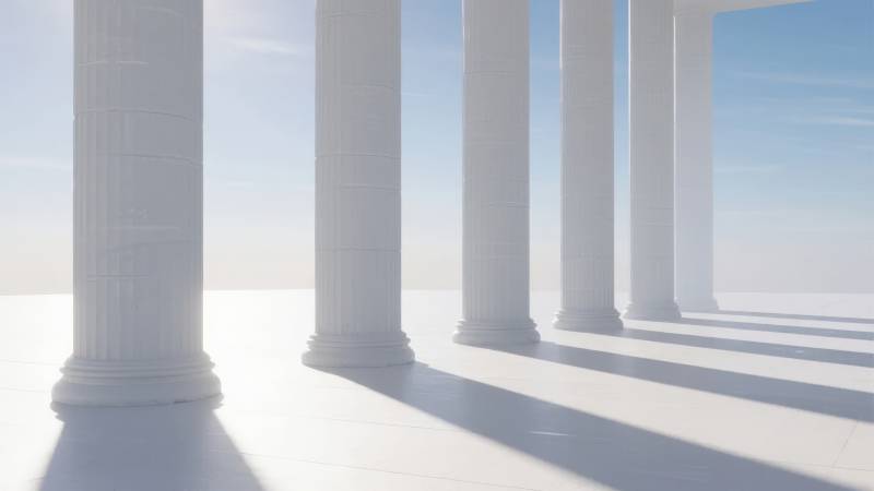 白柱映日影图片