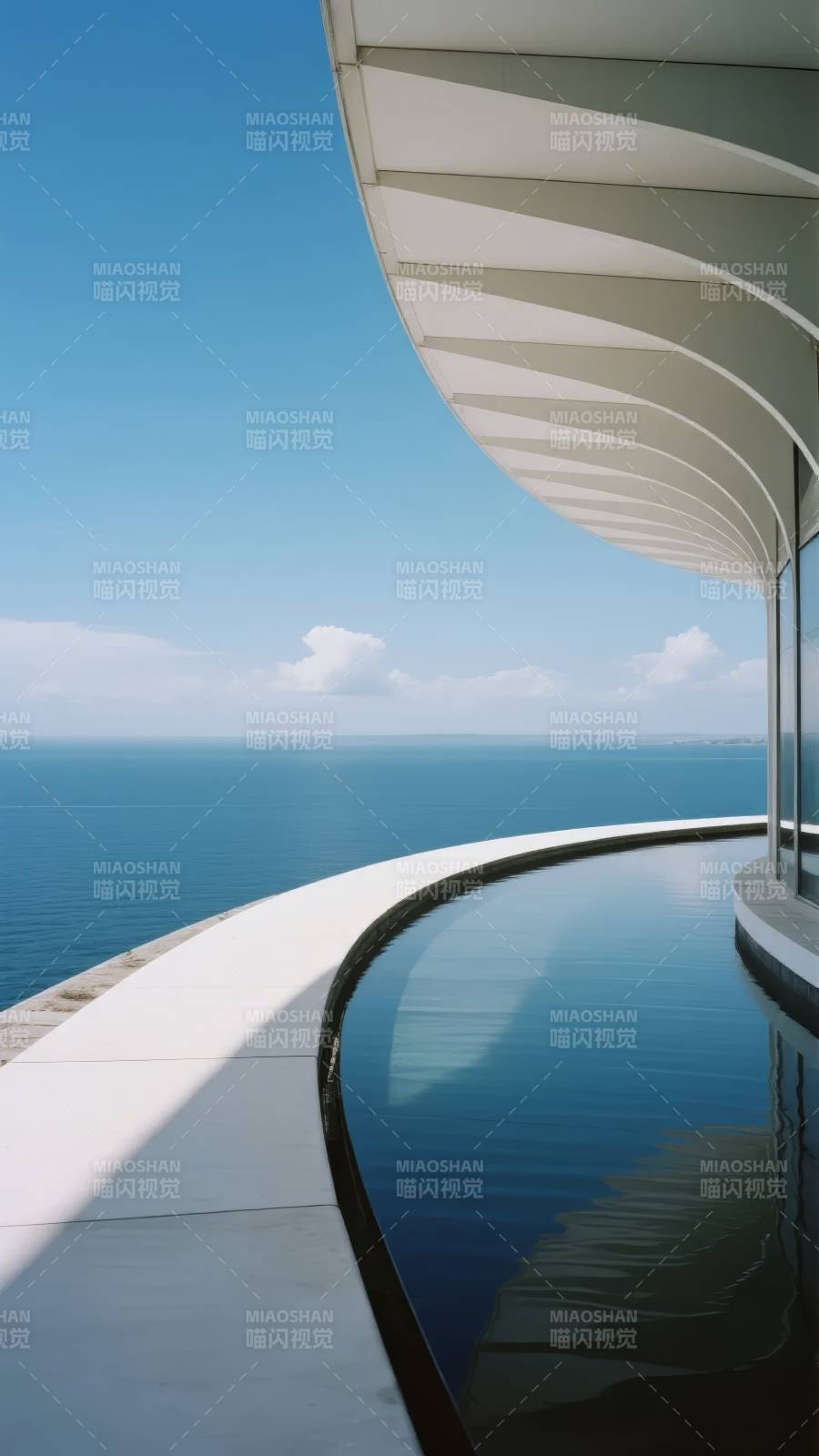 海天一色泳池景图片