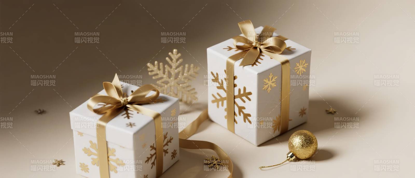 圣诞礼盒金饰点缀图片