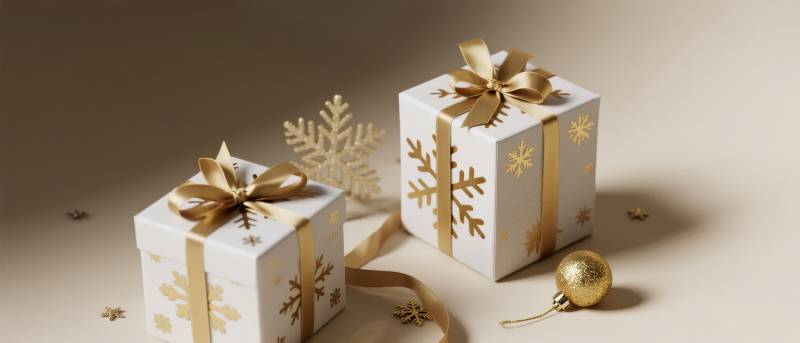 圣诞礼盒金饰点缀图片