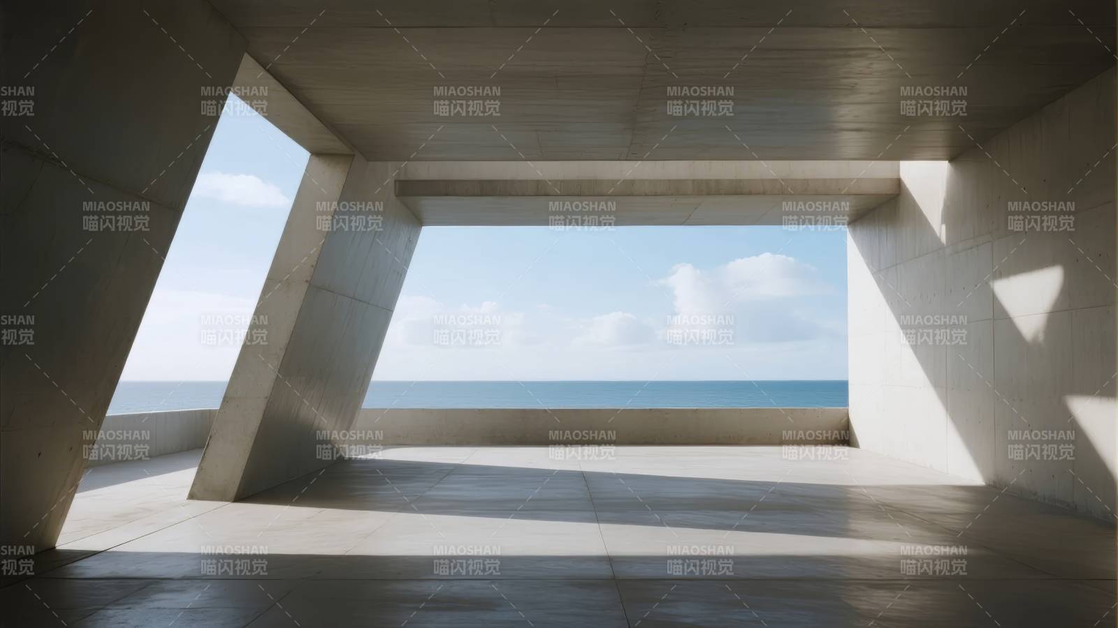 海天一色的现代建筑图片