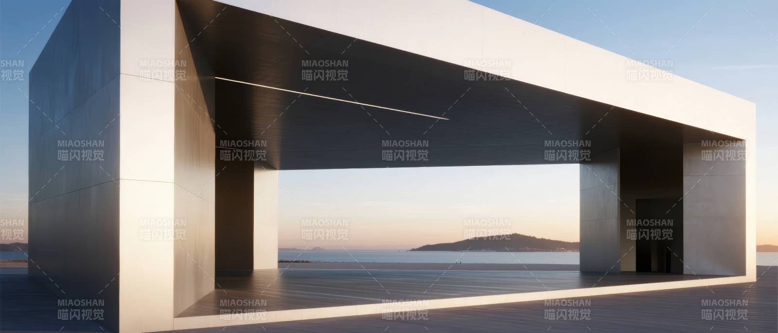 现代建筑与海景图片