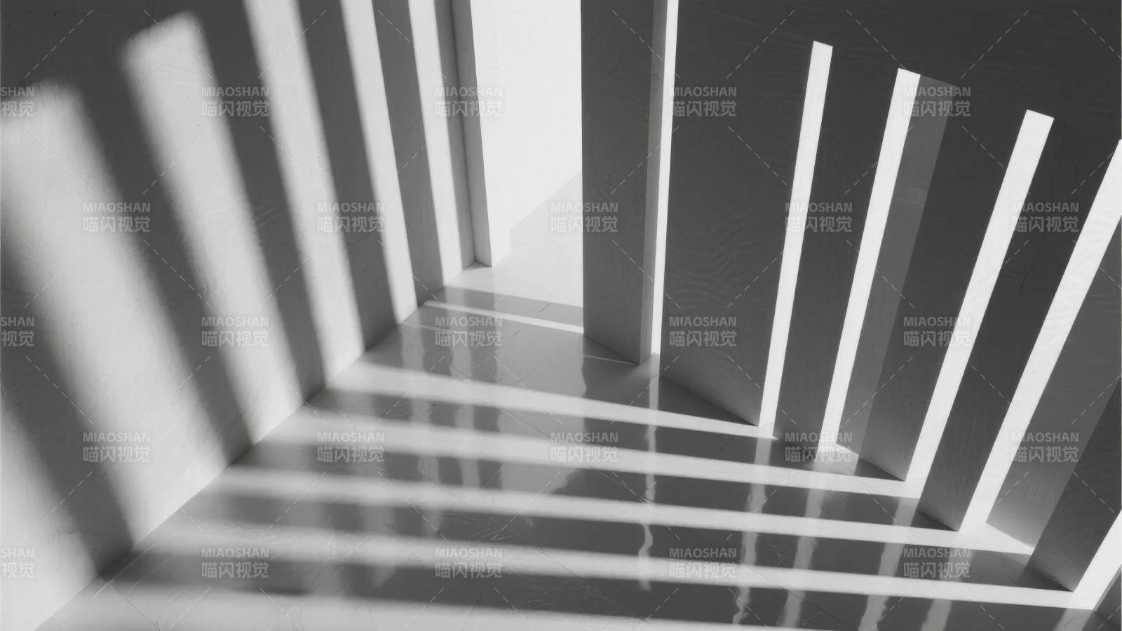 光影交错的几何空间图片