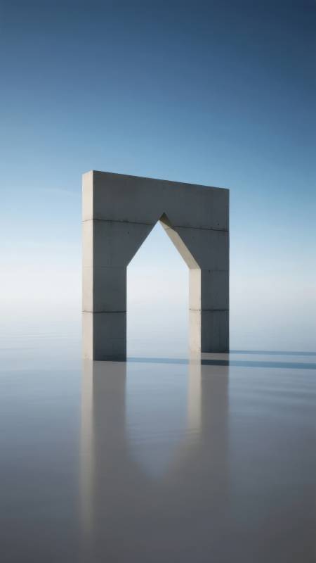 孤拱映天水图片