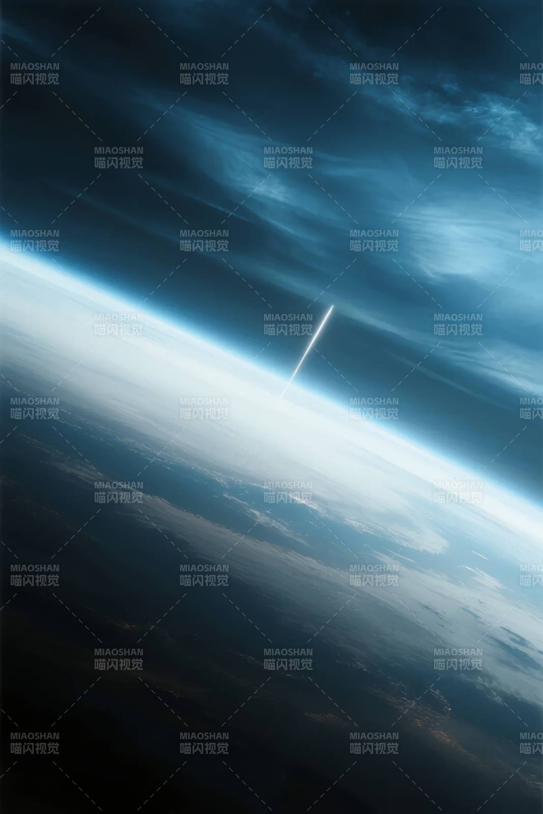 地球边缘的光痕图片