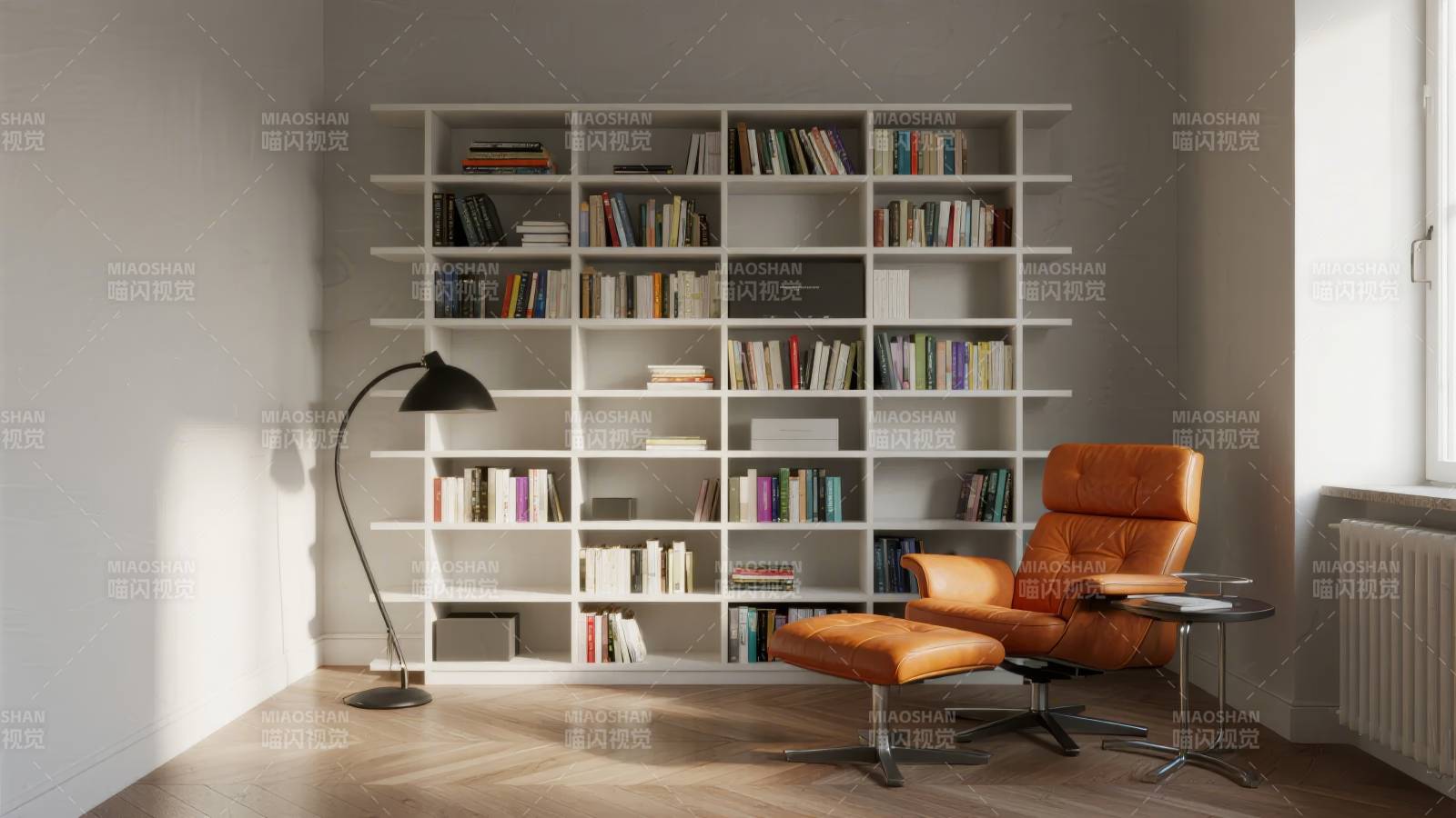 简约书房一角图片