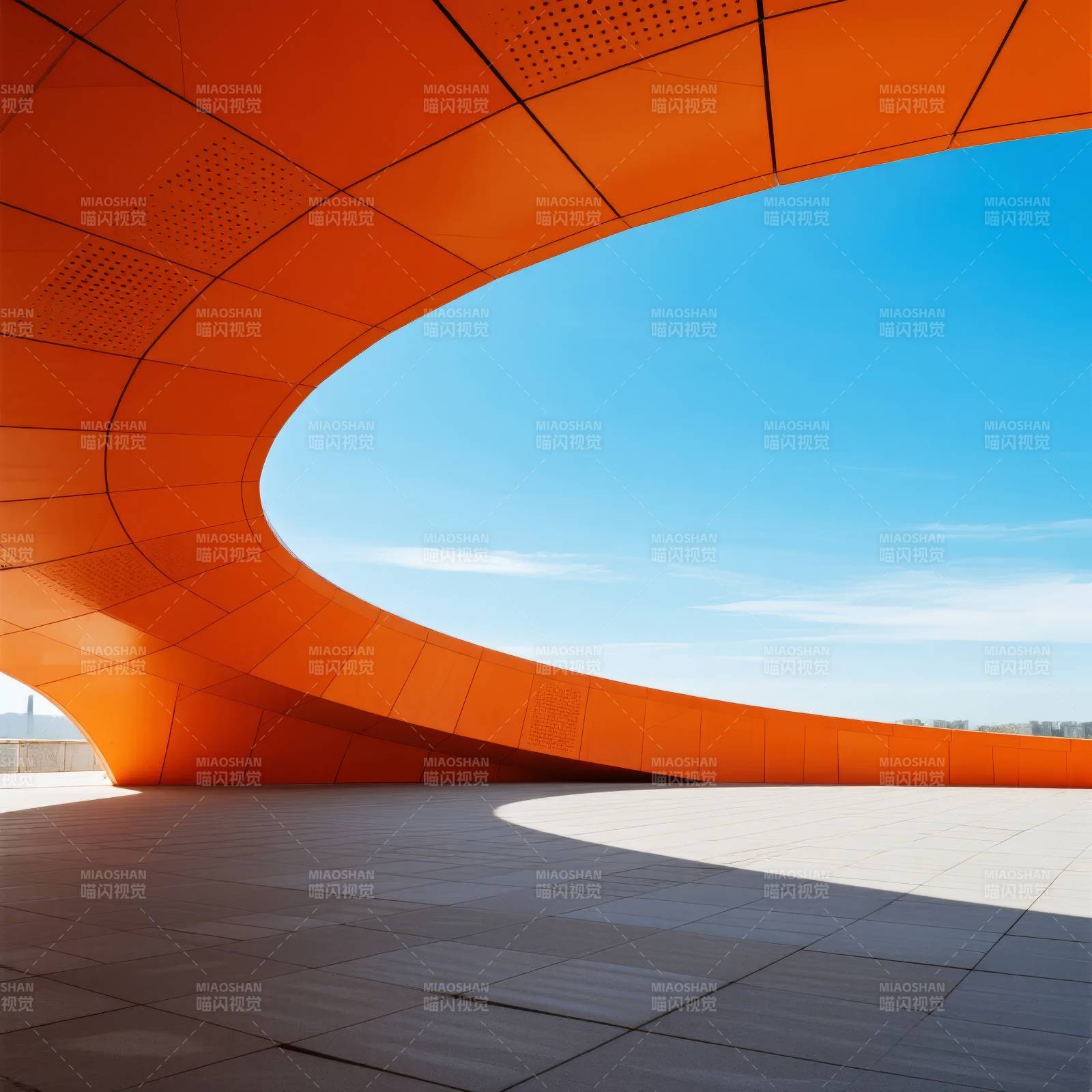 橙色曲线建筑图片