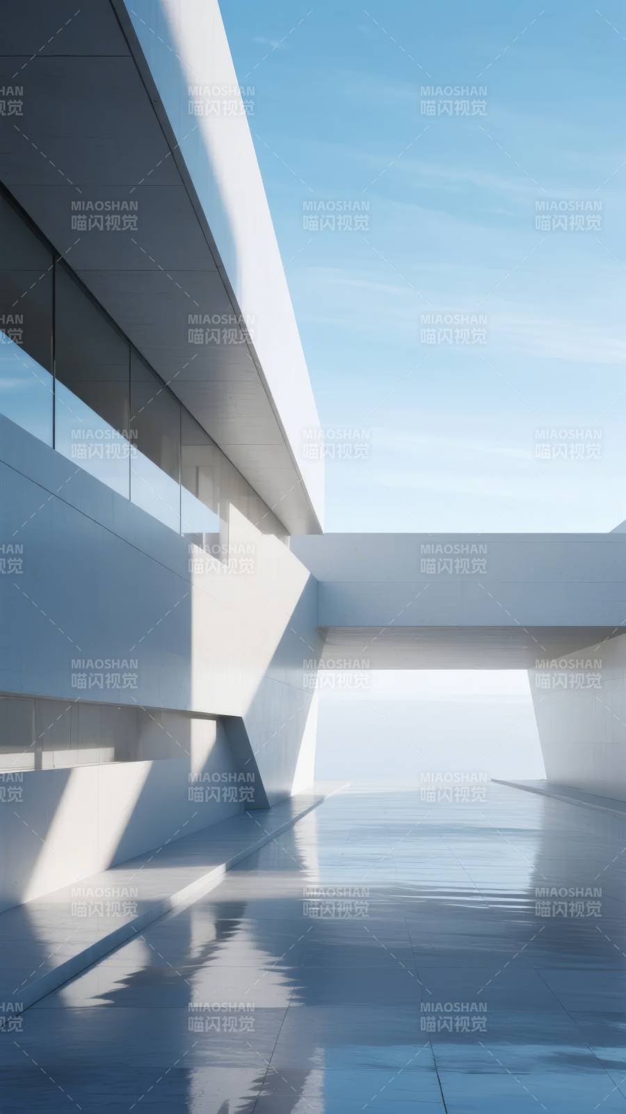 现代建筑光影交错图片