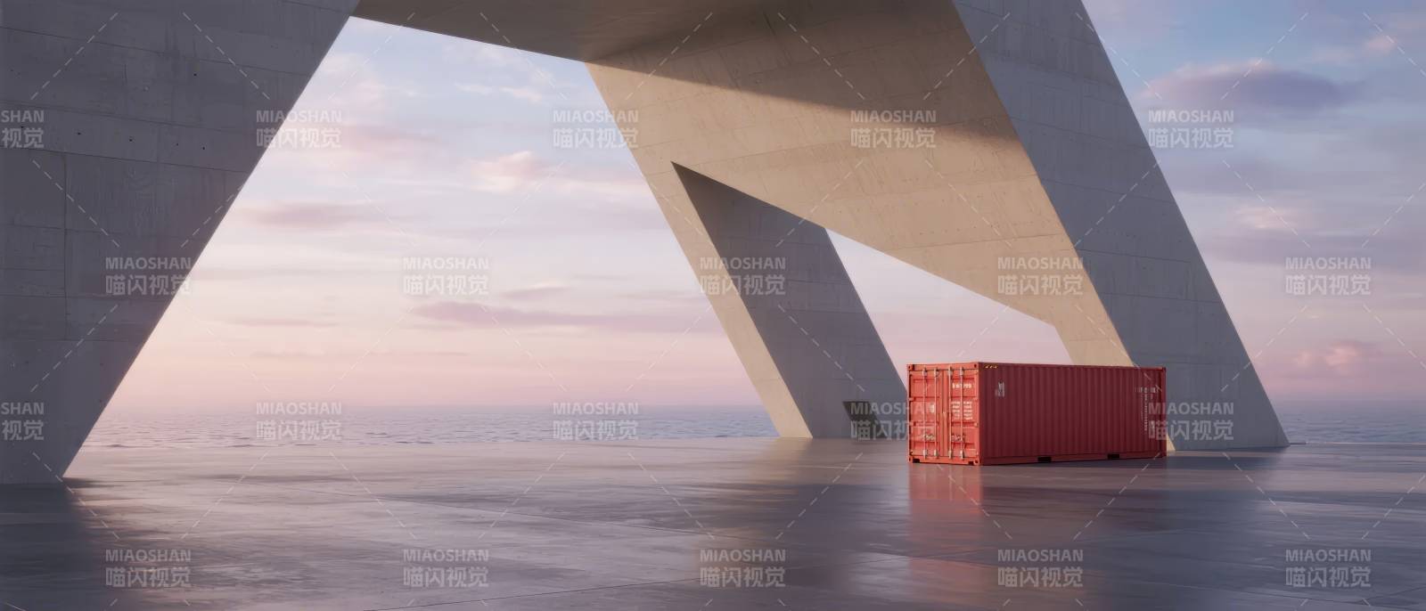 集装箱下的几何结构图片