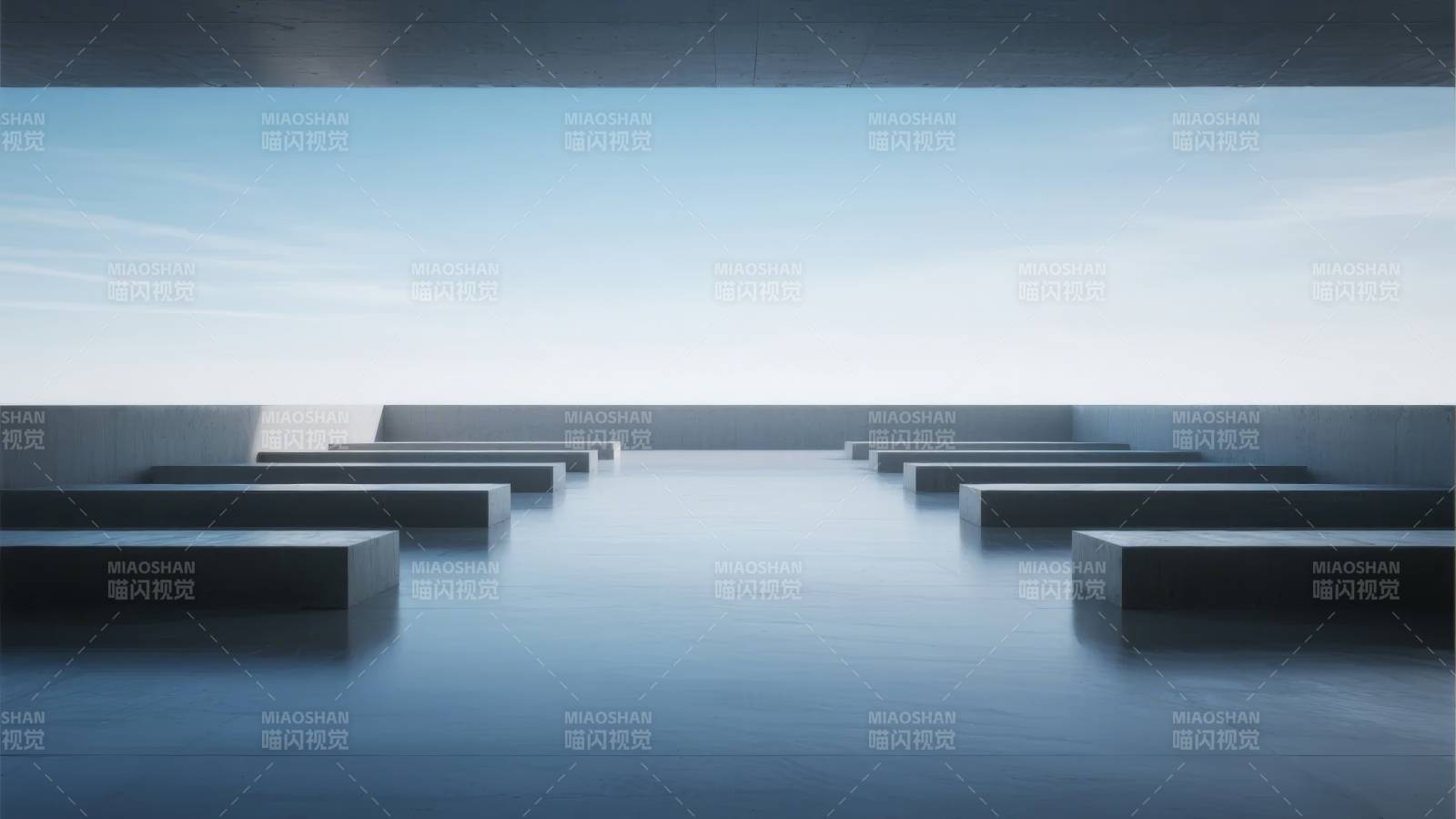 静谧水景长廊图片