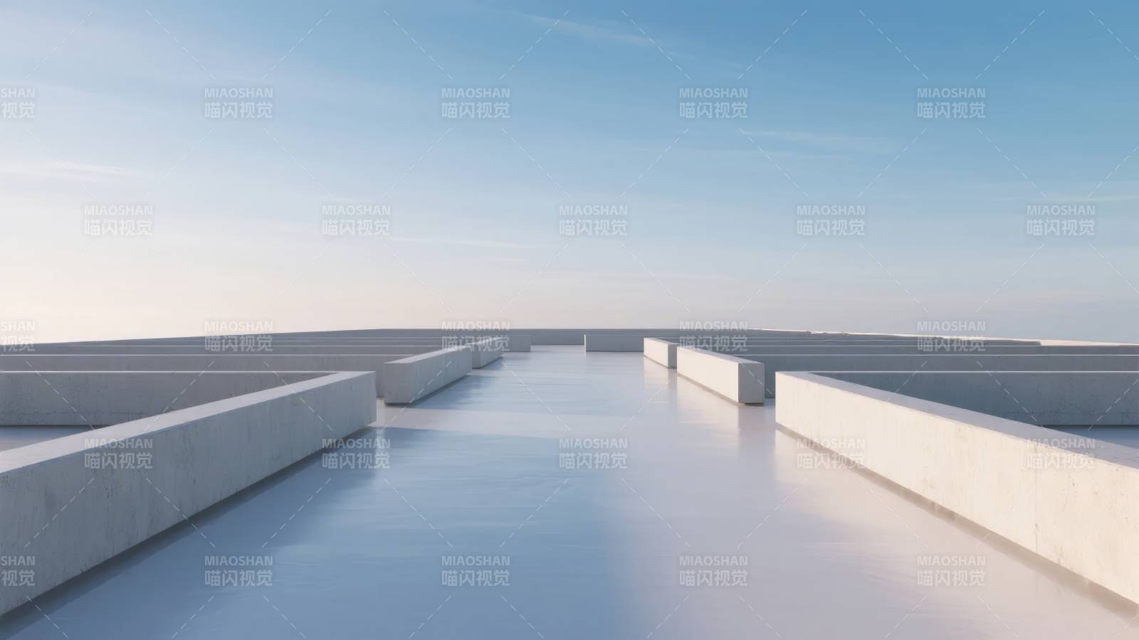 极简水景长廊图片