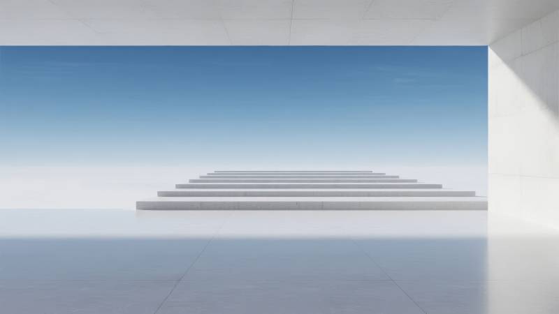 阶梯通向蓝天图片