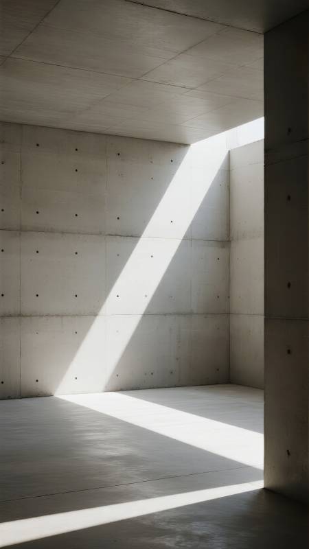 光影交错的混凝土空间图片