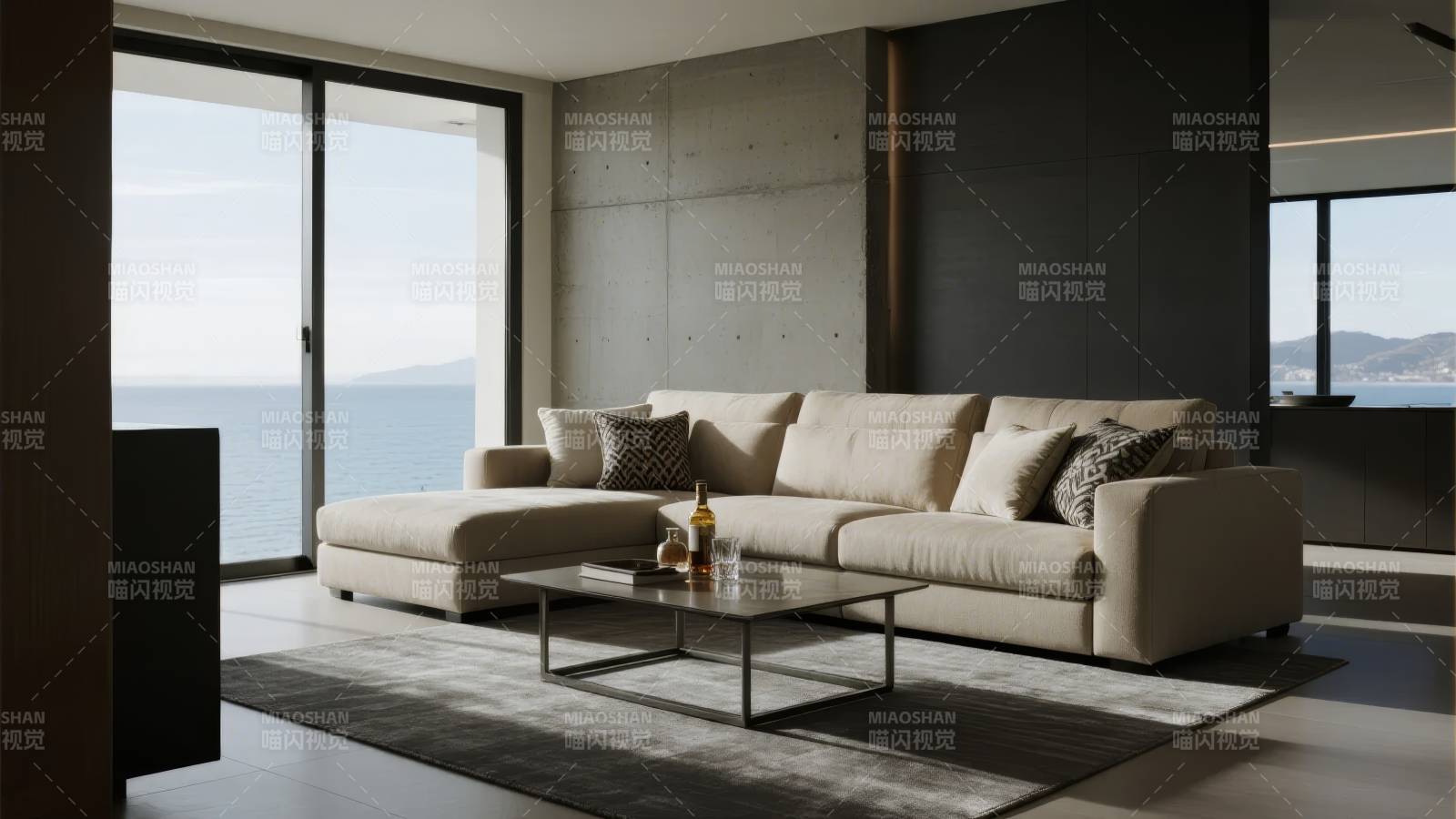 现代客厅海景沙发图片