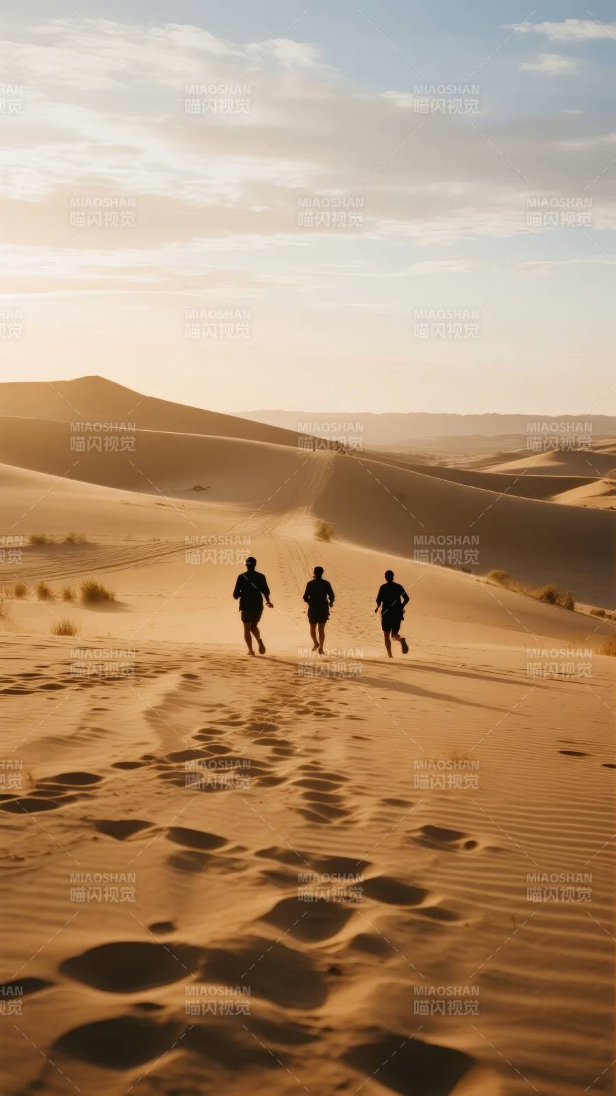 沙漠奔跑三人行图片