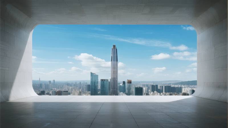 城市天际线远景图片