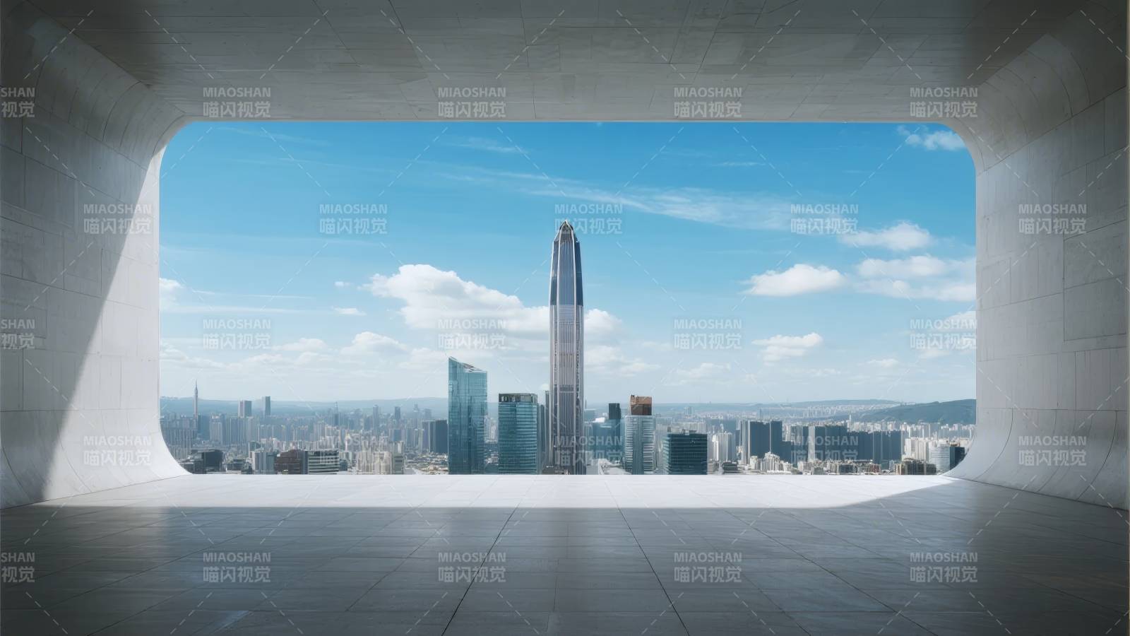 城市天际线远景图片