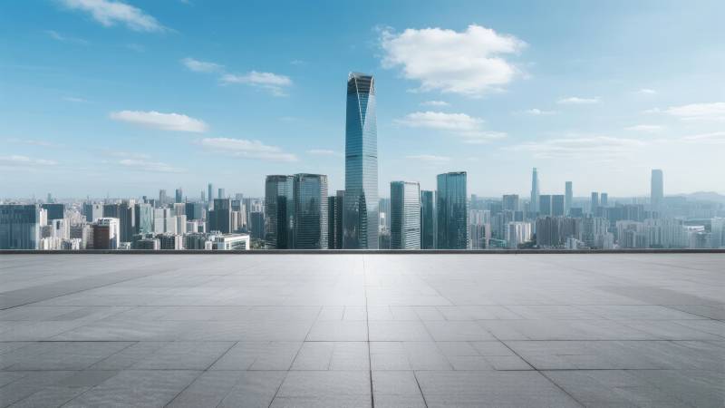 城市天际线远景图片