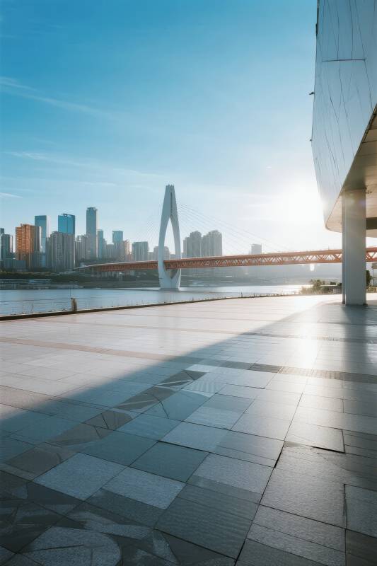 城市天际线与大桥图片