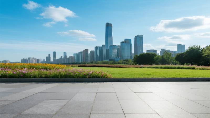 城市绿洲 天际线景图片