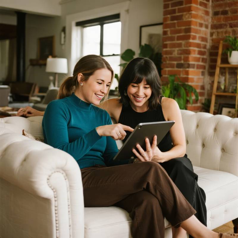 姐妹共赏平板时光图片