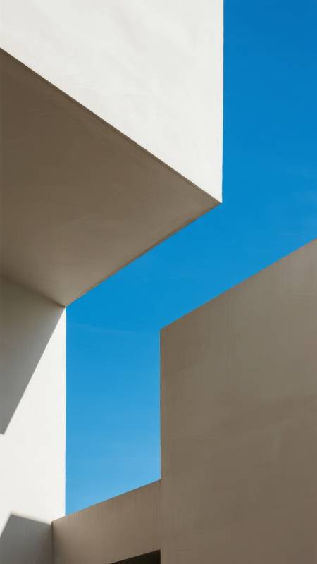 几何建筑与蓝天图片