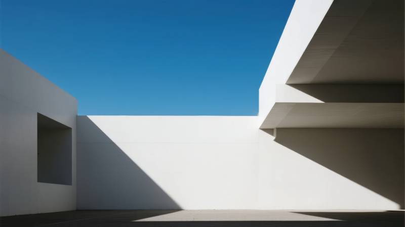 光影交错的建筑角落图片