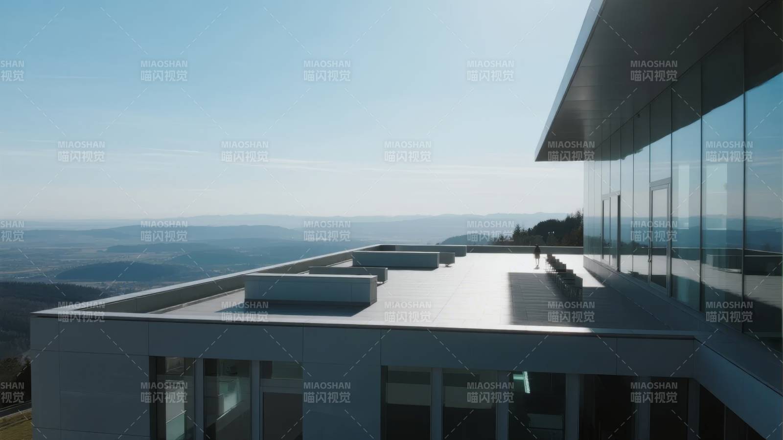 现代建筑俯瞰山景图片