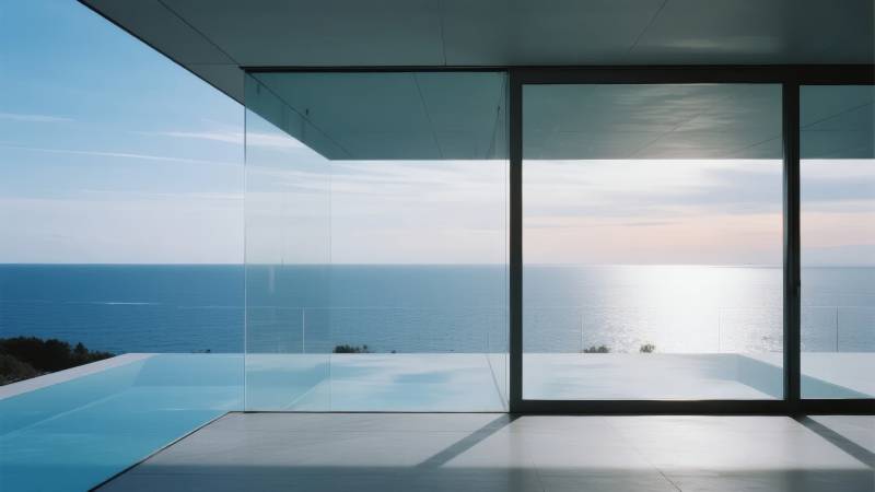 海景无边泳池图片