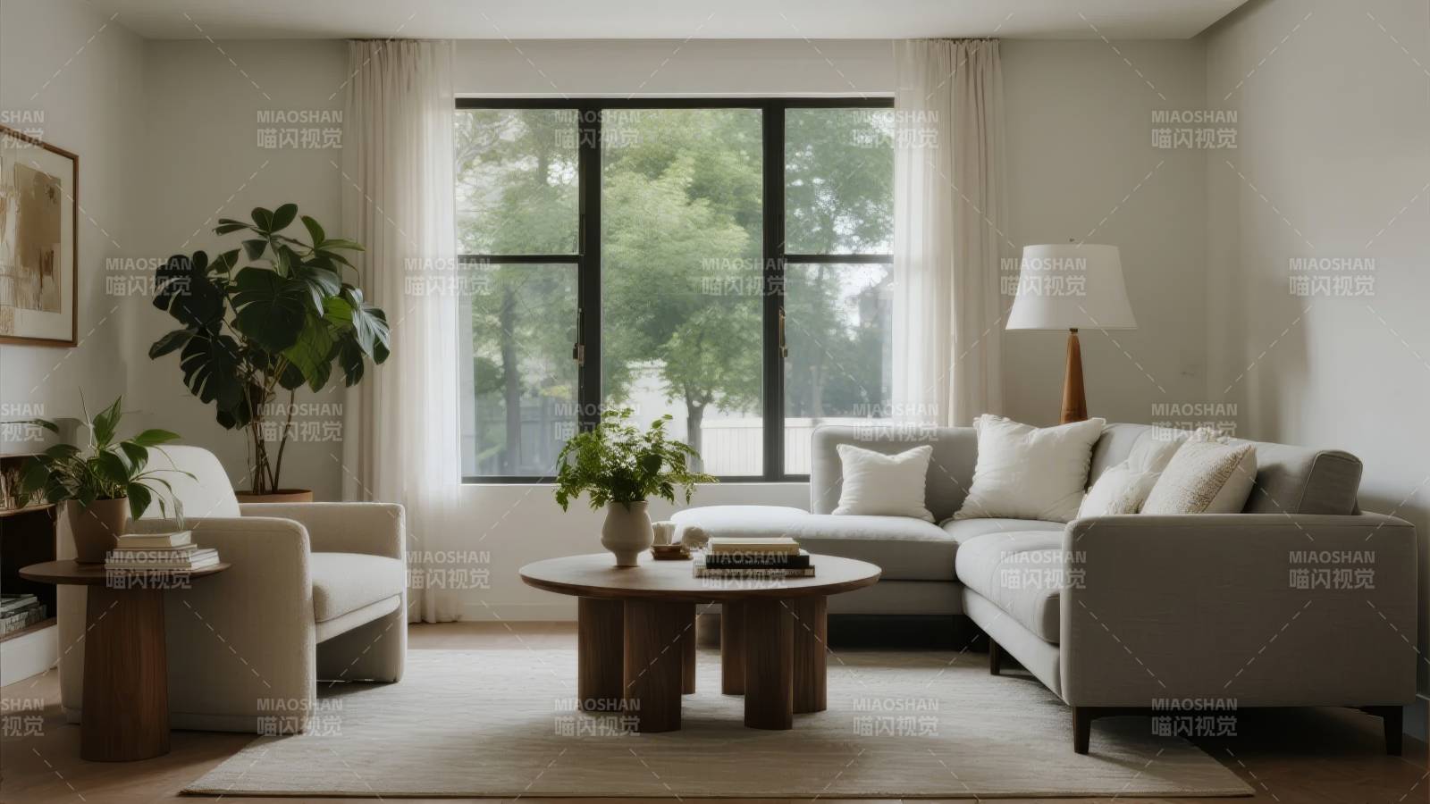 简约客厅 绿植点缀图片