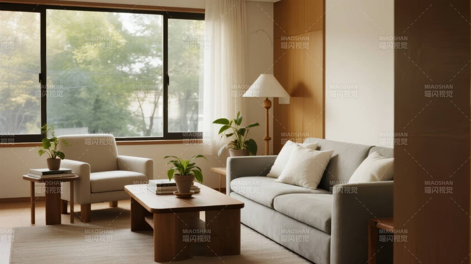 温馨现代客厅一角图片