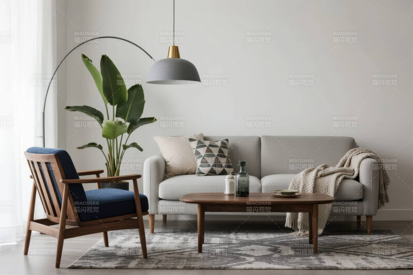 现代简约客厅布置图片