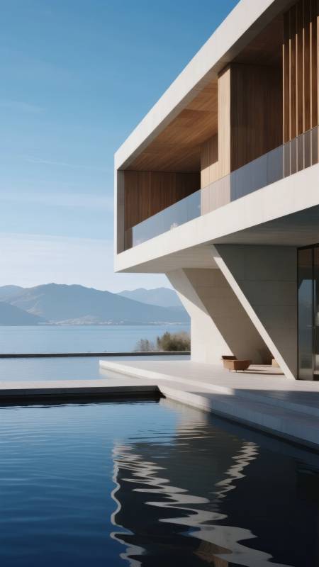 湖畔现代建筑图片