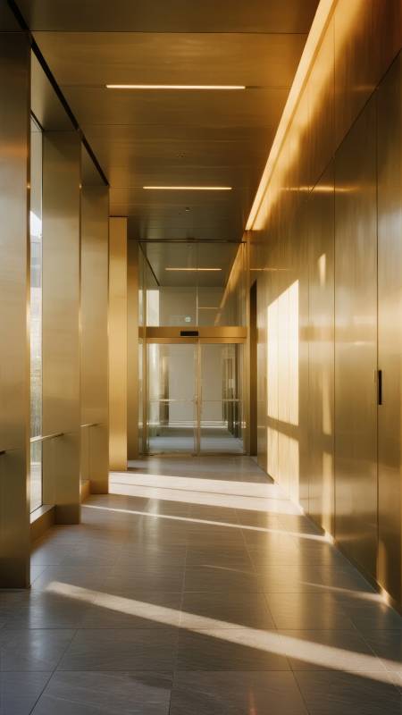 金色走廊光影交错图片