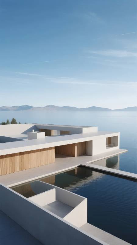 湖畔现代建筑图片