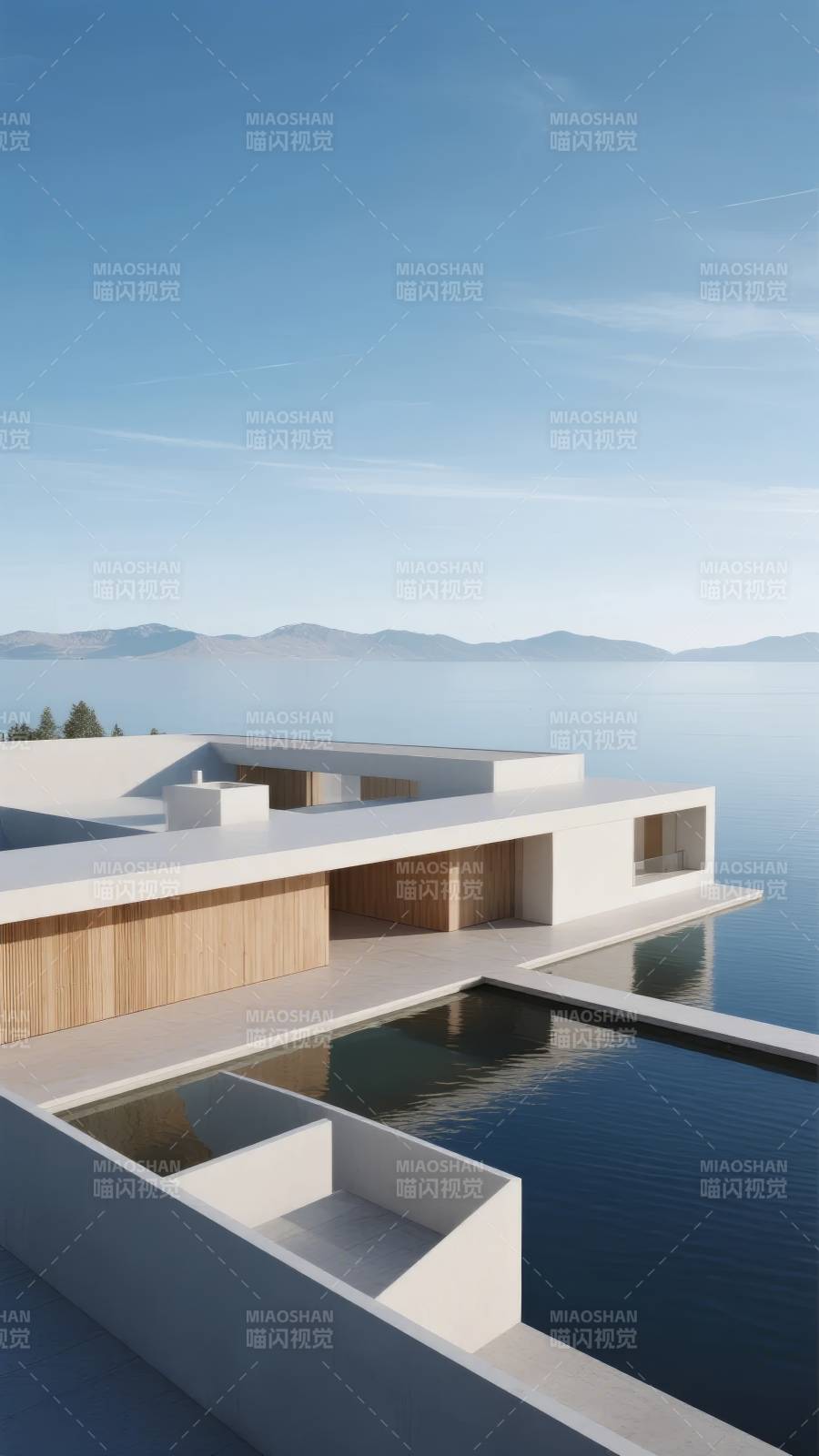 湖畔现代建筑图片