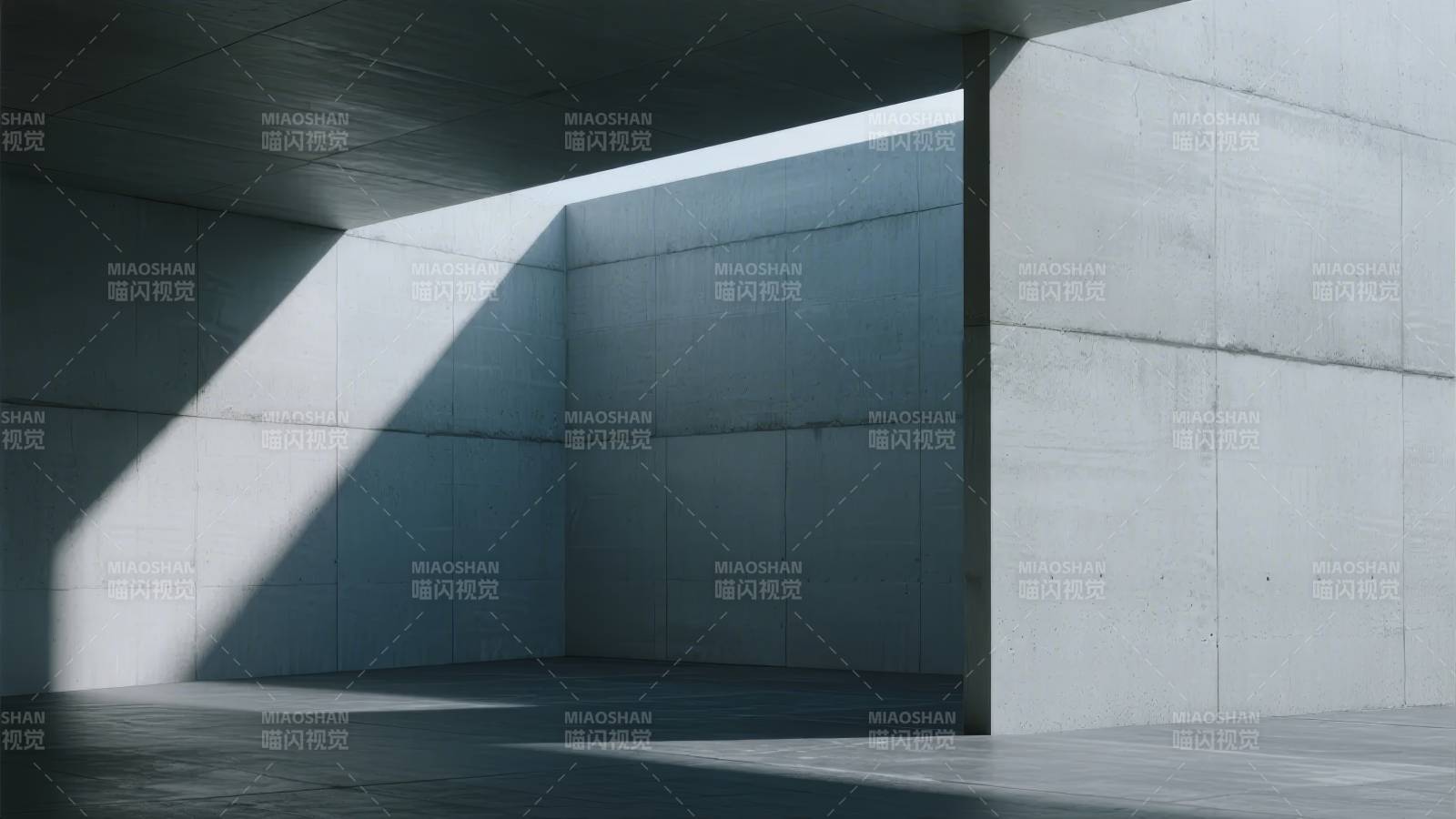 光影交错的混凝土空间图片