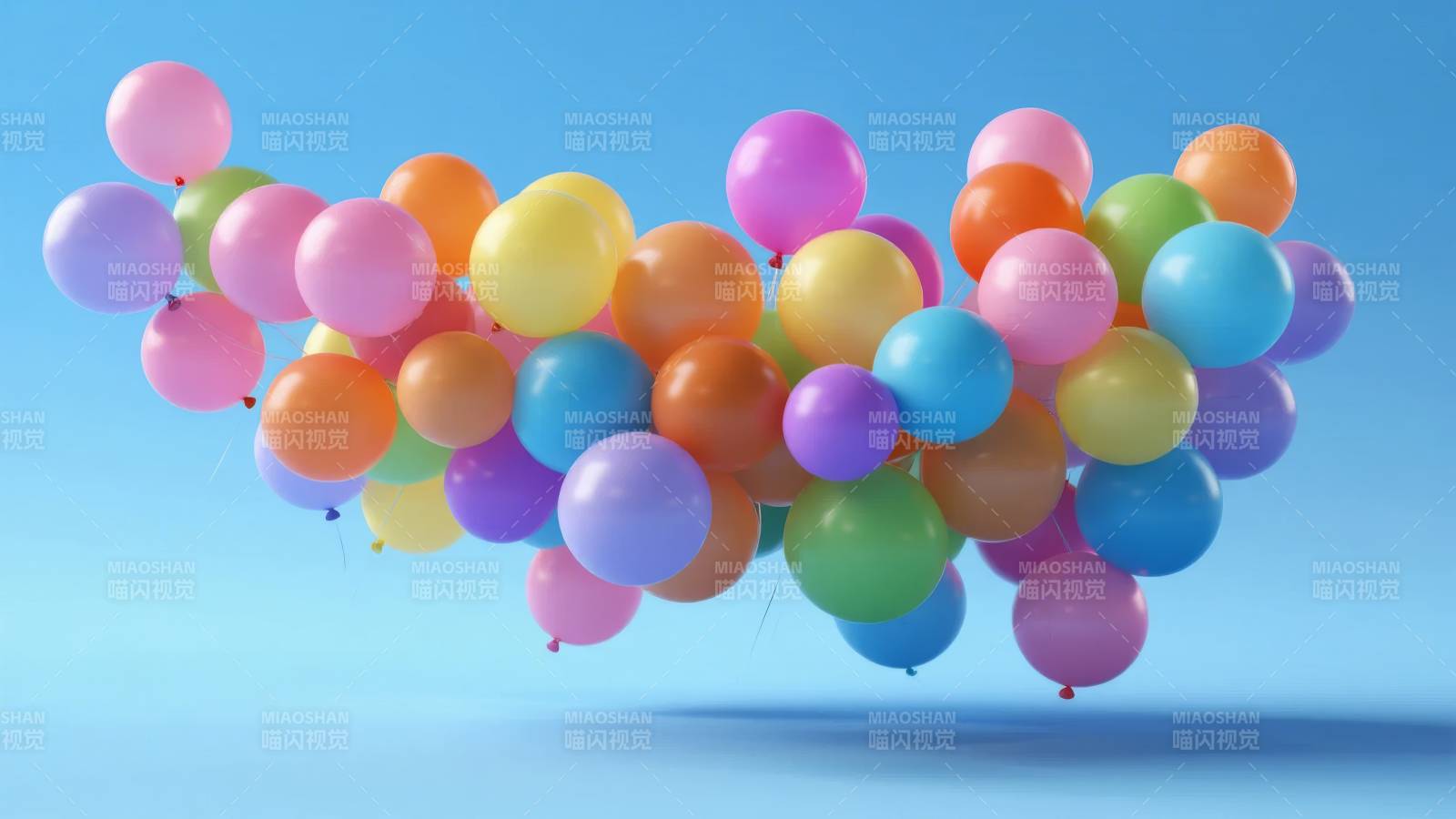 彩色气球飘浮图片