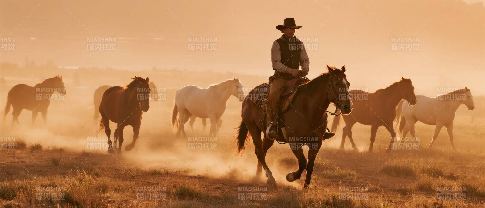 骏马奔腾 牧影如诗图片