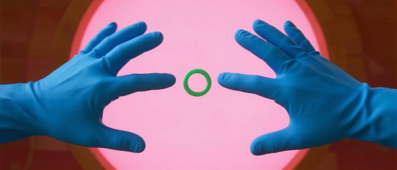 蓝手围绿环图片