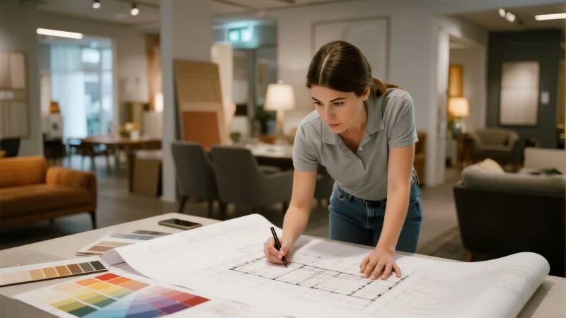 设计师专注绘图图片