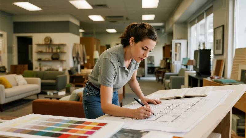 设计师专注绘图图片