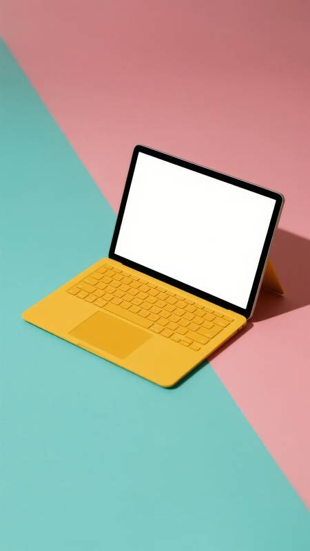 黄笔记本电脑图片