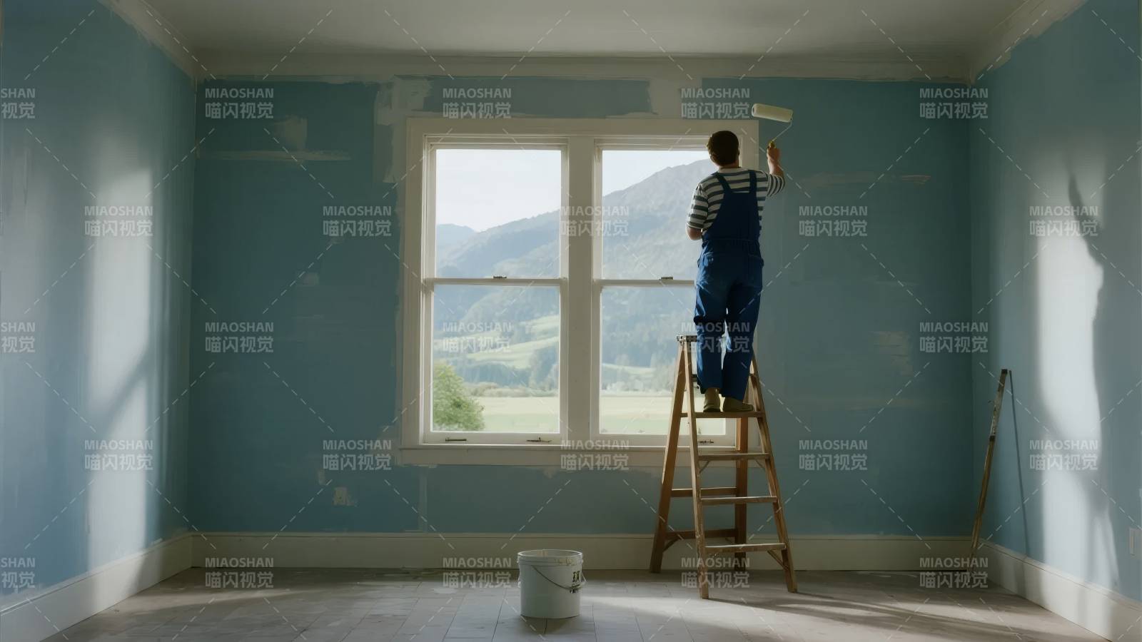 粉刷房间 窗景如画图片