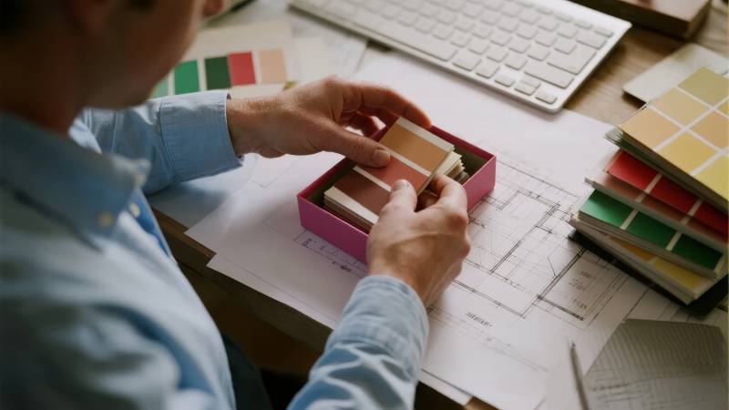 设计师挑选色卡图片