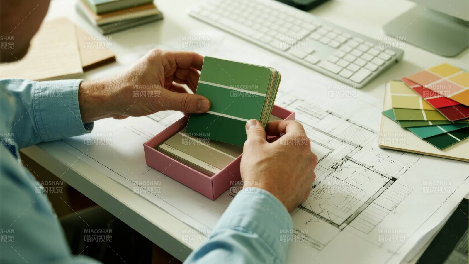 设计师挑选色卡图片